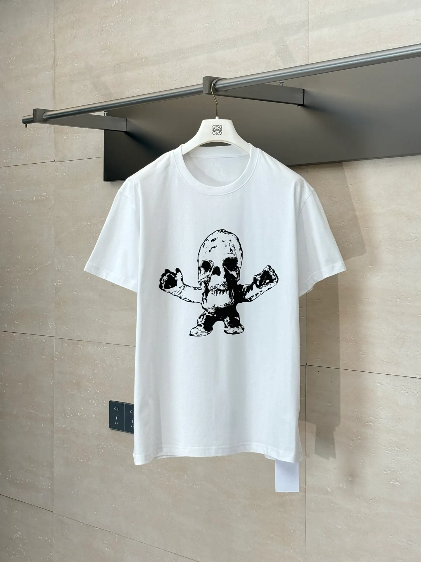 🅿️270 Come Hearts*/Cro Heart 25Ss new FOTI skull printed short-sleeved T-shirt. The fabric is made of 26-woven 200g cotton. The printing is made of black ink. Water slurry printing. Customized supporting accessories. Size: S/M/L